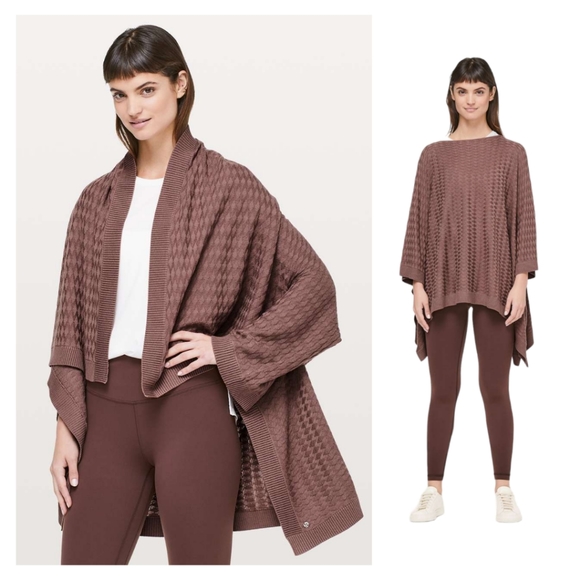 lululemon athletica Sweaters - Lululemon Spanish Oak Woven Divinity Poncho